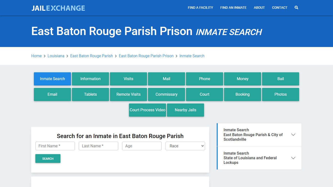 East Baton Rouge Parish Prison Inmate Search - Jail Exchange